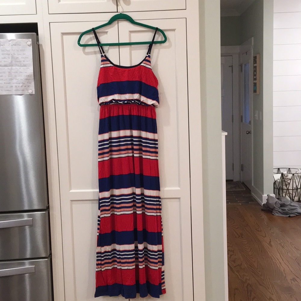 Yellow star jersey knit maxi dress